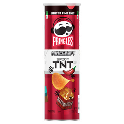 Pringles Spicy TNT Potato Crisps Chips, Lunch Snacks, 5.5 oz Can