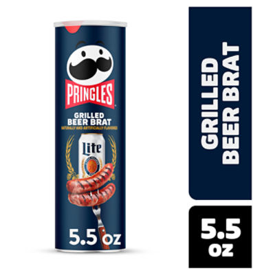 Pringles Grilled Beer Brat Potato Crisps Limited Edition, 5.5 oz, 5.5 Ounce