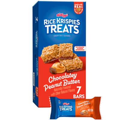 Kellogg's Rice Krispies Treats Chocolatey Peanut Butter Crispy Rice Squares, 0.78 oz, 7 count, 5.4 Ounce