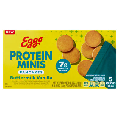 Eggo Protein Minis Buttermilk Vanilla Pancakes, 1.69 oz, 5 count
