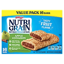 NUTRI GRAIN Apple Cinnamon Soft Baked, Breakfast Bars, 20.8 Ounce