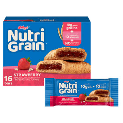 NutriGrain Strawberry Soft Baked Breakfast Bars, 20.8 oz, 16 Count