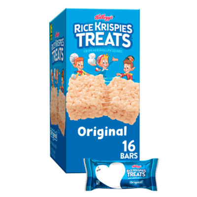 Kellogg's Rice Krispies Treats Original Crispy Marshmallow Squares Classic Size, 0.78 oz, 16 count