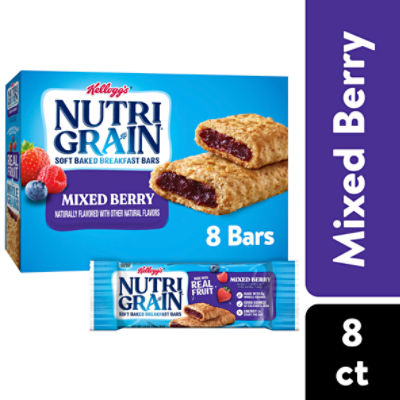 Nutri-Grain Mixed Berry Soft Baked Breakfast Bars, 10.4 oz, 8 Count, 10.4 Ounce