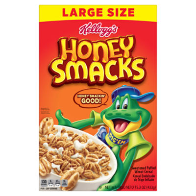 Kellogg's Honey Smacks Original Cold Breakfast Cereal, 15.3 oz - Fairway
