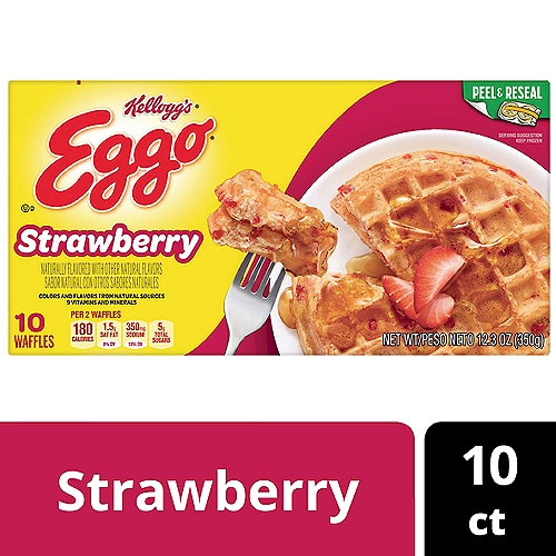 Eggo Strawberry Frozen Waffles, 12.3 oz, 12 Count
