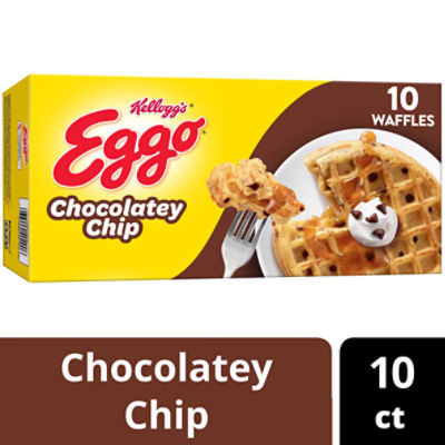 Eggo Chocolatey Chip Frozen Waffles, 12.3 oz, 10 Count