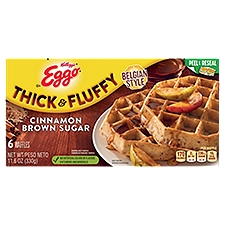 Eggo Thick & Fluffy Belgian Style Cinnamon Brown Sugar, Waffles, 11.6 Ounce