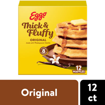 Eggo Thick and Fluffy Original Frozen Waffles, Frozen Breakfast, 12Ct Box, 23.2 Ounce