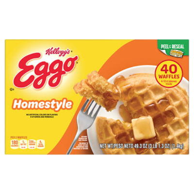 Eggo Homestyle Frozen Waffles, 49.3 oz, 40 Count