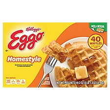 Eggo Homestyle Frozen Waffles, 49.3 oz, 40 Count, 49.3 Ounce