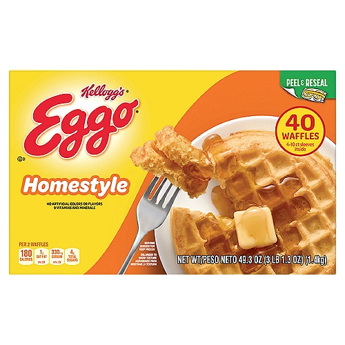Eggo Homestyle Frozen Waffles, 49.3 oz, 40 Count