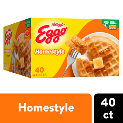 Eggo Homestyle Frozen Waffles, Frozen Breakfast, 40Ct Box