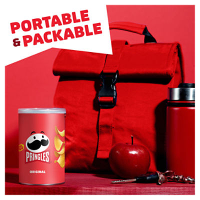 Pringle Potato Chip Holders Container Travel Lunch Box To Go Red