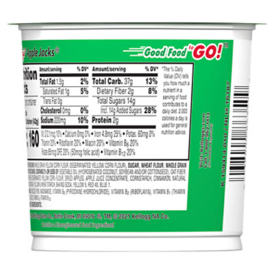 Kellogg's Apple Jacks Sweetened Cereal with Apple & Cinnamon, 1.5 oz