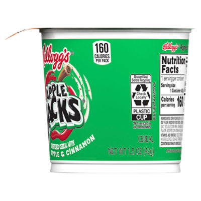 Kellogg's Apple Jacks Sweetened Cereal with Apple & Cinnamon, 1.5 oz