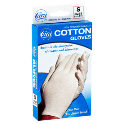 Cara Cotton Gloves, S 6 1/2-7 1/2, one pair