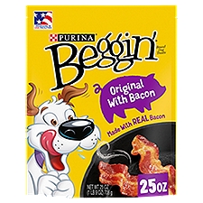 Purina Beggin' Strips Real Meat Dog Treats, Original With Bacon - 25 oz. Pouch