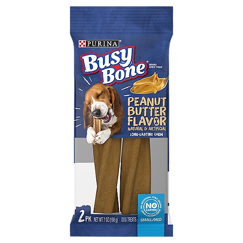 Purina Busy Bone Peanut Butter Flavor Dog Treats, Small/Med, 2 count, 7 oz