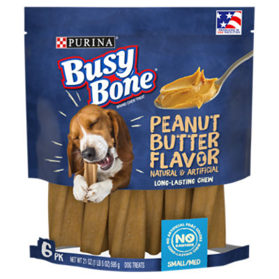 Purina Busy Bone Long Lasting Small/Medium Breed Adult Dog Chews, Peanut Butter Flavor - 6 ct. Pouch