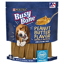 Busy Bone Dog Chew Treats, Peanut Butter Flavor Small/Med, 21 Ounce