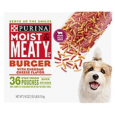 Moist & Meaty Burger with Cheddar Cheese Flavor, Dog Food, 13.5 Pound