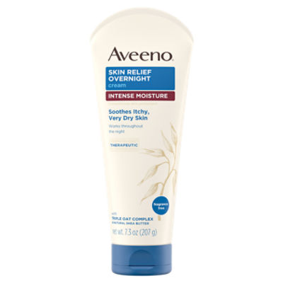 Aveeno Fragrance Free Intense Moisture Skin Relief Overnight Cream, 7.3 oz, 7.3 Ounce