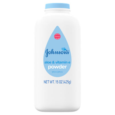 Johnson's Baby Powder, Naturally Derived Cornstarch with Aloe & Vitamin E, 15 oz