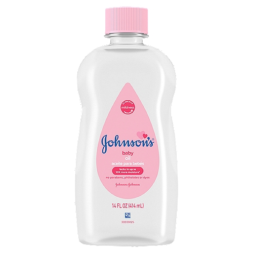 Johnson & Johnson Johnson's Baby Oil, 14 fl oz
Locks in up to 10x more moisture†
†on wet skin compared to an ordinary lotion on dry skin.
