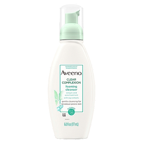 Aveeno Clear Complexion Foaming Cleanser, 6.0 fl oz
This gentle foaming facial cleanser for breakout-prone skin contains salicylic acid & soy extracts & visibly improves skin's tone & texture while also clearing up acne without overdrying skin