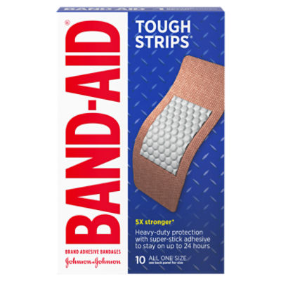 Band-Aid Brand Tough Strips Adhesive Wound Bandage, Extra Large, 10 ct ...
