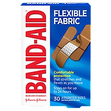 Band-Aid Flexible Fabric, Adhesive Bandages, 30 Each