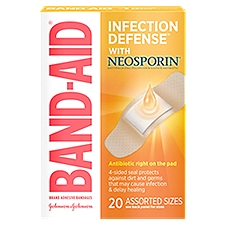BAND-AID BRAND Adhesive Bandages Plus Antibiotic, 20 Each