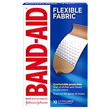 Band-Aid Flexible Fabric Extra Large, Adhesive Bandages, 10 Each