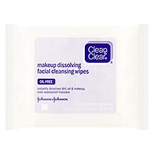 CLEAN & CLEAR Makeup Dissolving Facial Cleansing Wipes, 25 Each