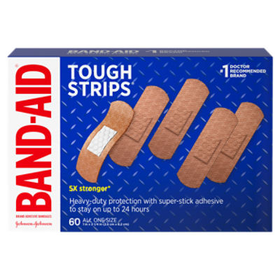Band-Aid Brand Tough Strips Adhesive Bandage, All One Size, 60 ct
