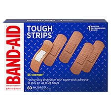 BAND-AID BRAND Tough-Strips Adhesive Bandages, 60 Each