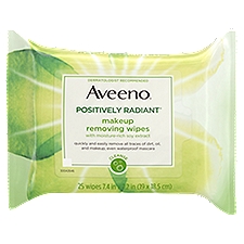 Aveeno Positively Radiant Makeup Removing Wipes, 25 count