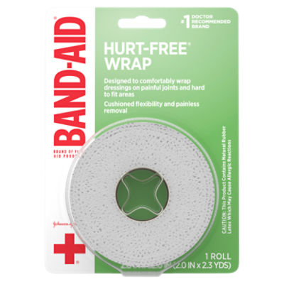 Band-Aid Brand Hurt-Free Self-Adherent Wound Wrap for Post-Surgery Care, 2 In by 2.3 Yd, 1 Each