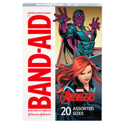 Band-Aid Brand Bandages for Kids, Marvel Avengers, Assorted, 20 ct