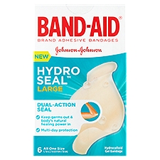 Band-Aid Hydro Seal Hydrocolloid Gel Bandage, Large, 6 count