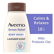 Aveeno Stress Relief Relaxing Oat Body Wash, Lavender Scent, 18 oz