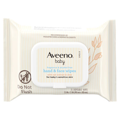 Aveeno Baby Hand & Face Wipes, 25 count