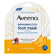 AVEENO Repairing CICA Moisturizing Foot Mask with Oat, 1 Each