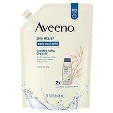 Aveeno Skin Relief Fragrance-Free Refill Body Wash, 36 Fluid ounce