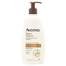 Aveeno Tone + Texture Exfoliates & Hydrates Daily Renewing Lotion, 18 fl oz