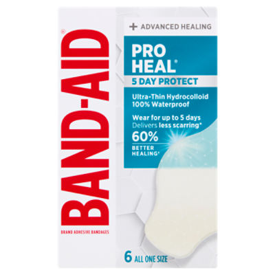 Band-Aid Pro Heal 5 Day Protect Adhesive Bandages, 6 Count, 6 Each