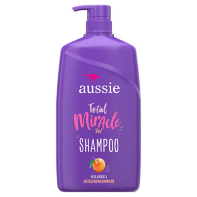 Aussie Total Miracle with Apricot & Macadamia Oil, Paraben Free Shampoo, 26.2 fl oz
