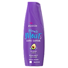 Aussie Miracle Moist with Avocado & Jojoba Oil, Shampoo, 12.1 Fluid ounce