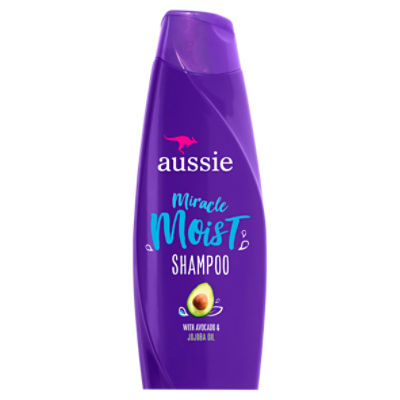 Aussie Miracle Moist with Avocado & Jojoba Oil, Paraben Free Shampoo, 12.1 fl oz